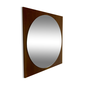 Retro mirror on wood