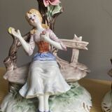 Pair Italian porcelain table lamps by Capodimonte