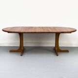 Danish Round Extendable Dining Table in Teak, 1970s