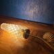 Pair of vintage 1970 glass and metal wall lights