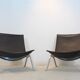 Fauteuils PK22 en cuir brun par Poul Kjærholm pour Fritz Hansen
