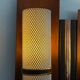Simple mid-century wall light in metal, wooden and copper base, 1960s, Germany.