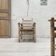 Pair of wooden armchairs and ropes