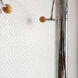 Space Age chrome and wood coat rack 1970