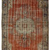 One-of-a-kind turkish handwoven vintage rug - rustic vintage charm 301x 184 cm