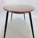 Italian Midcentury Coffee Table with Marble Top and Brass Feet, 1950s