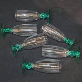 6 Luminarc molière champagne flutes aqua green foot
