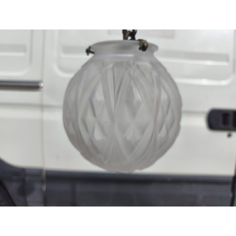Art Deco pendant light in opalescent glass