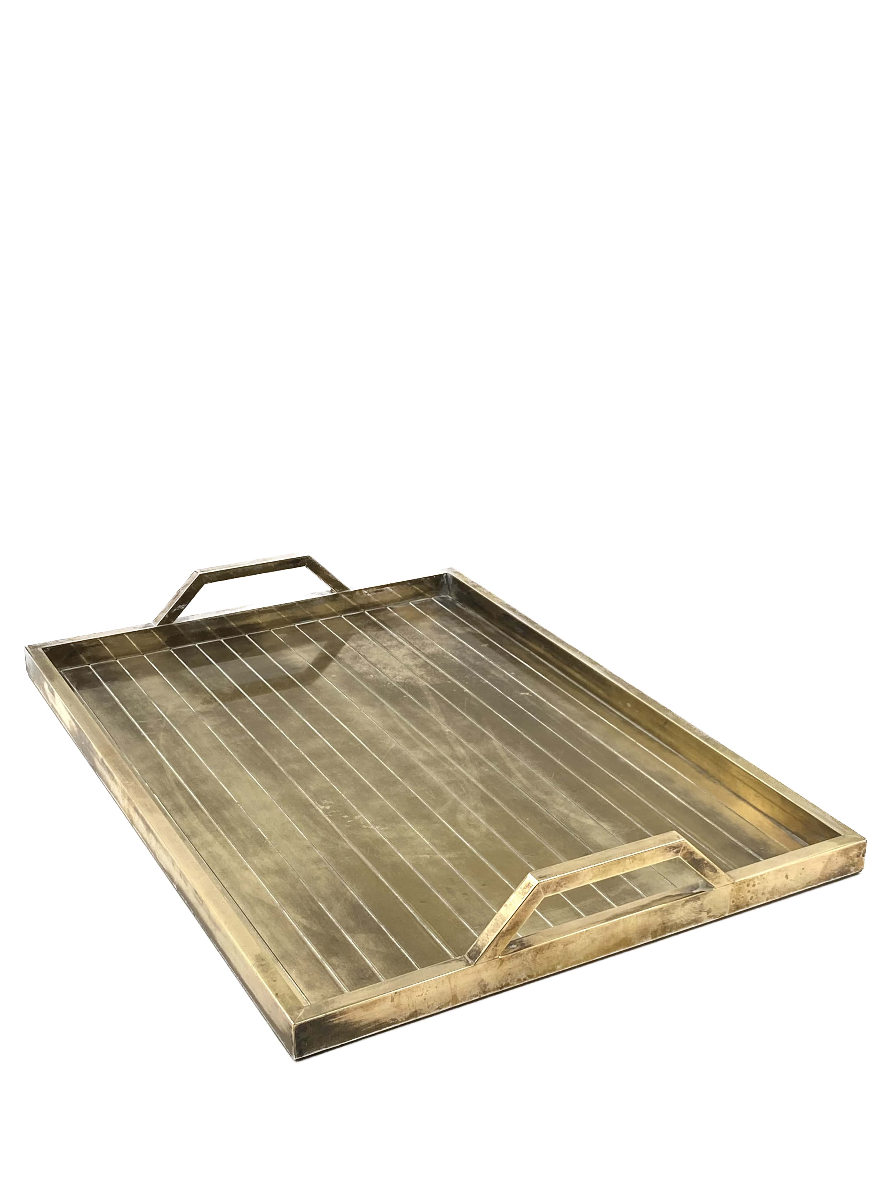 Hollywood regency brass tray, Italy 1970s