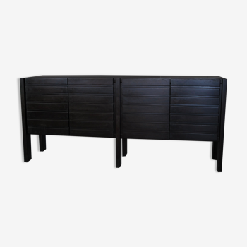 4-door sideboard in tinted solid iroko