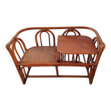 Banquette avec table rotin