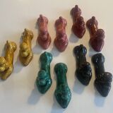 8 Knife holders "the poodles" Vallauris - Earthenware - 10x4cm