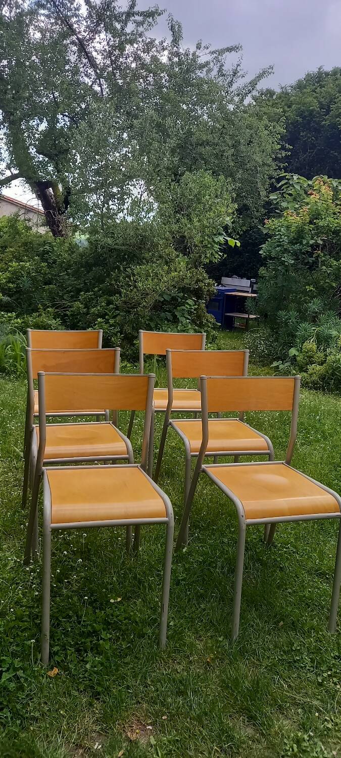 Set of 6 school chairs