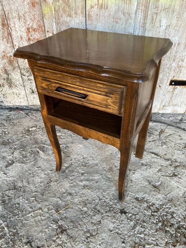 Chevet table nuit style louis xv bois tiroir + case vintage