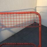4 red 70s chairs