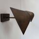 Pair of vintage adjustable wall lights, patinated brass, France 1970.
