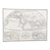 Ancient map of the geographical systems of Strabo's Ptolemy and Eratosthenes - 1836