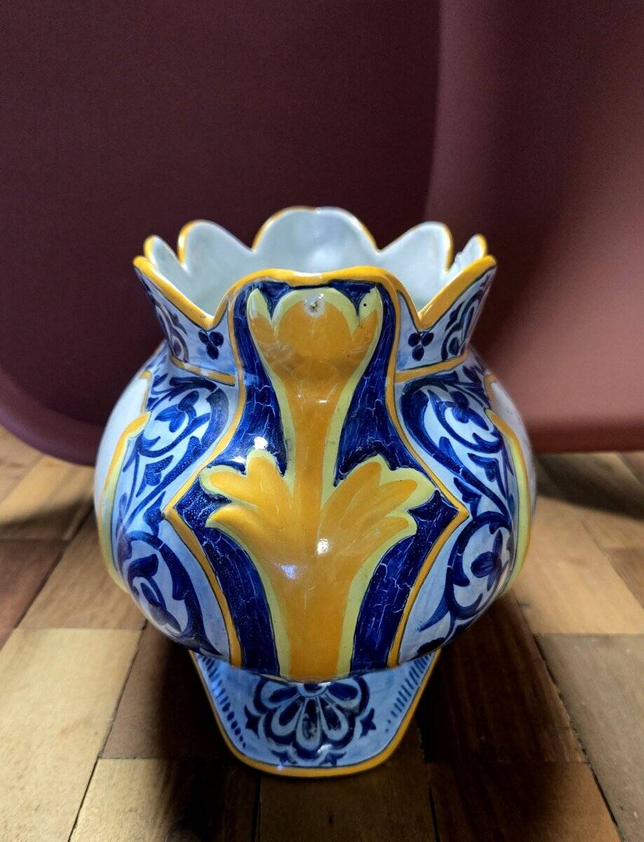 Henriot Quimper: large painted faience planter