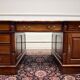 Bureau classique en cuir bordeaux Partnerdesk