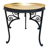 Table basse fonte laiton doré orientale