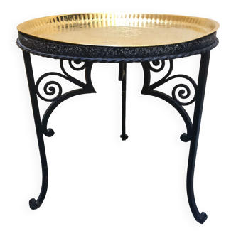 Table basse fonte laiton doré orientale