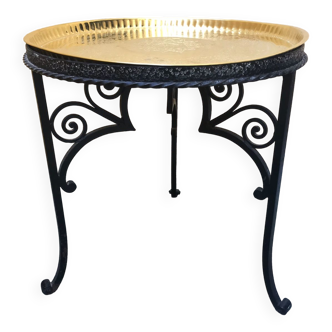 Oriental golden cast iron coffee table