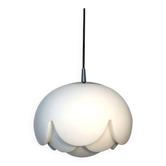 Stylised opaline glass pendant (flower) by Peill & Putzler, design 1970.