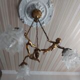 Bronze chandelier cherubs 3 fires , cherubs ( putti )