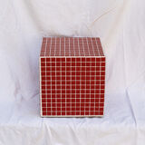 Red cube side table 33x33 cm