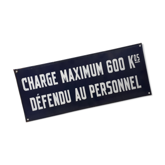 Enamel plate charge maximum 600kg