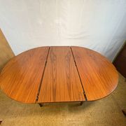 Table à manger ronde extensible en teck rétro des années 1960-1970 par Nathan