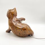 Vintage ceramic cat lamp, 1960s-1970s