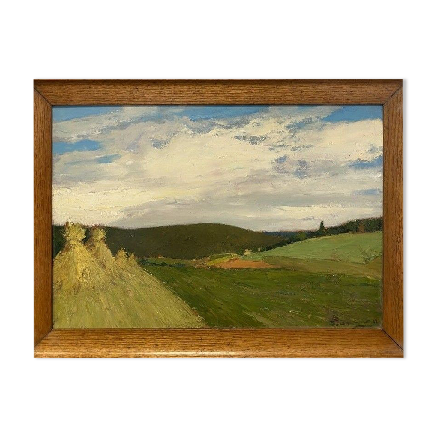 Signed oil-landscape