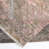 Faded brown & beige turkish runner rug 339x91cm