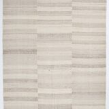 Striped Pattern Brown & Cream Vintage Kilim Rug, 220x300Cm