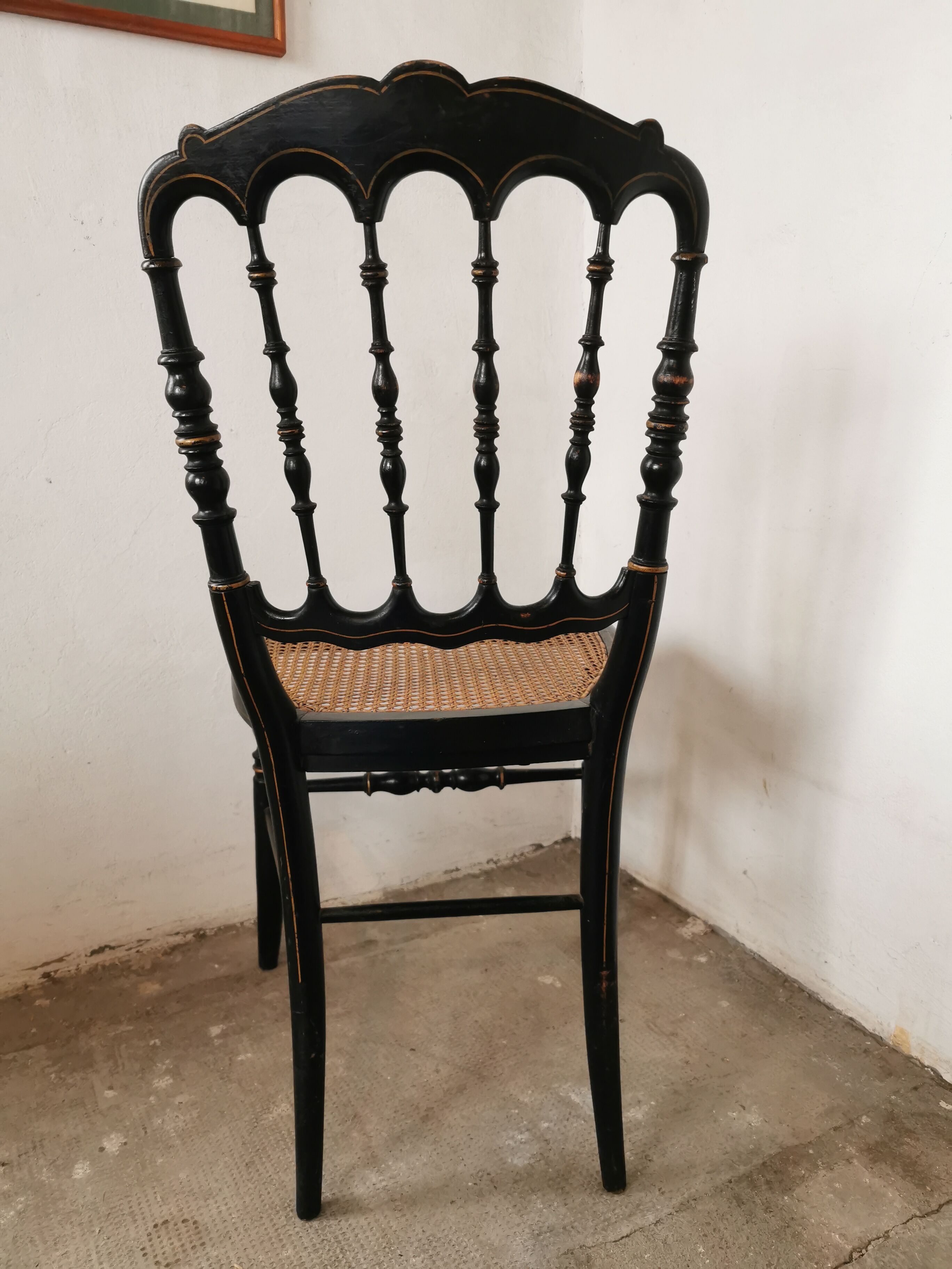 Black chair Napoleon III year, with gilding