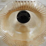 Striated tulip-shaped pendant light, in smoked glass