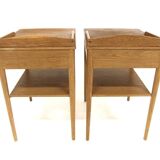 Set de 2 tables de chevet en chêne, Erik Andersson, Suède, 1960