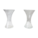 Pair of transparent glass vase
