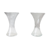 Paire de vases en verre transparent