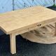 Renovated farmhouse coffee table in raw solid wood with 1 drawer.