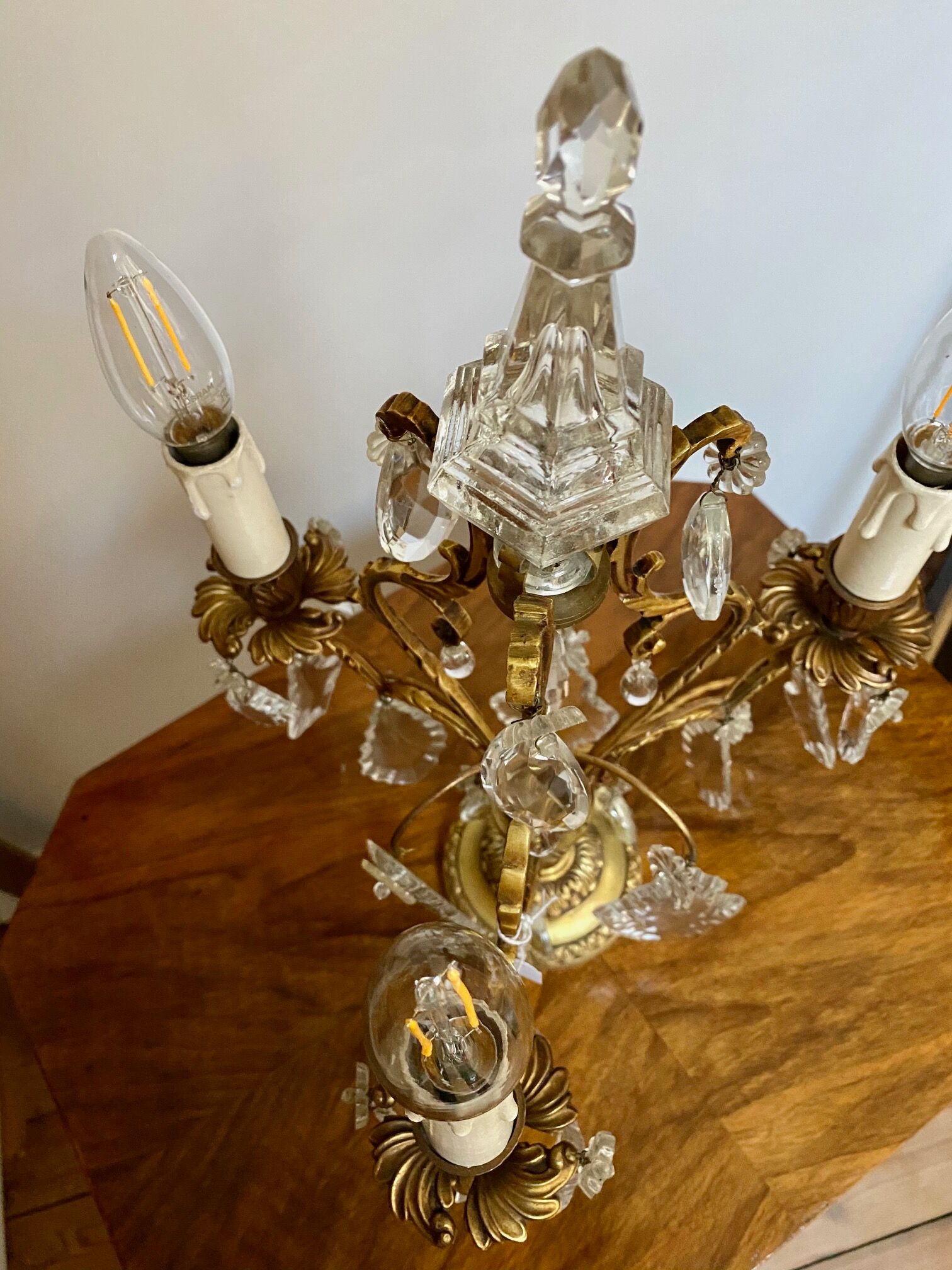 Bronze Girandole with 3 arms of lights