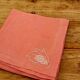 Lot de 4 serviettes de table roses brodées