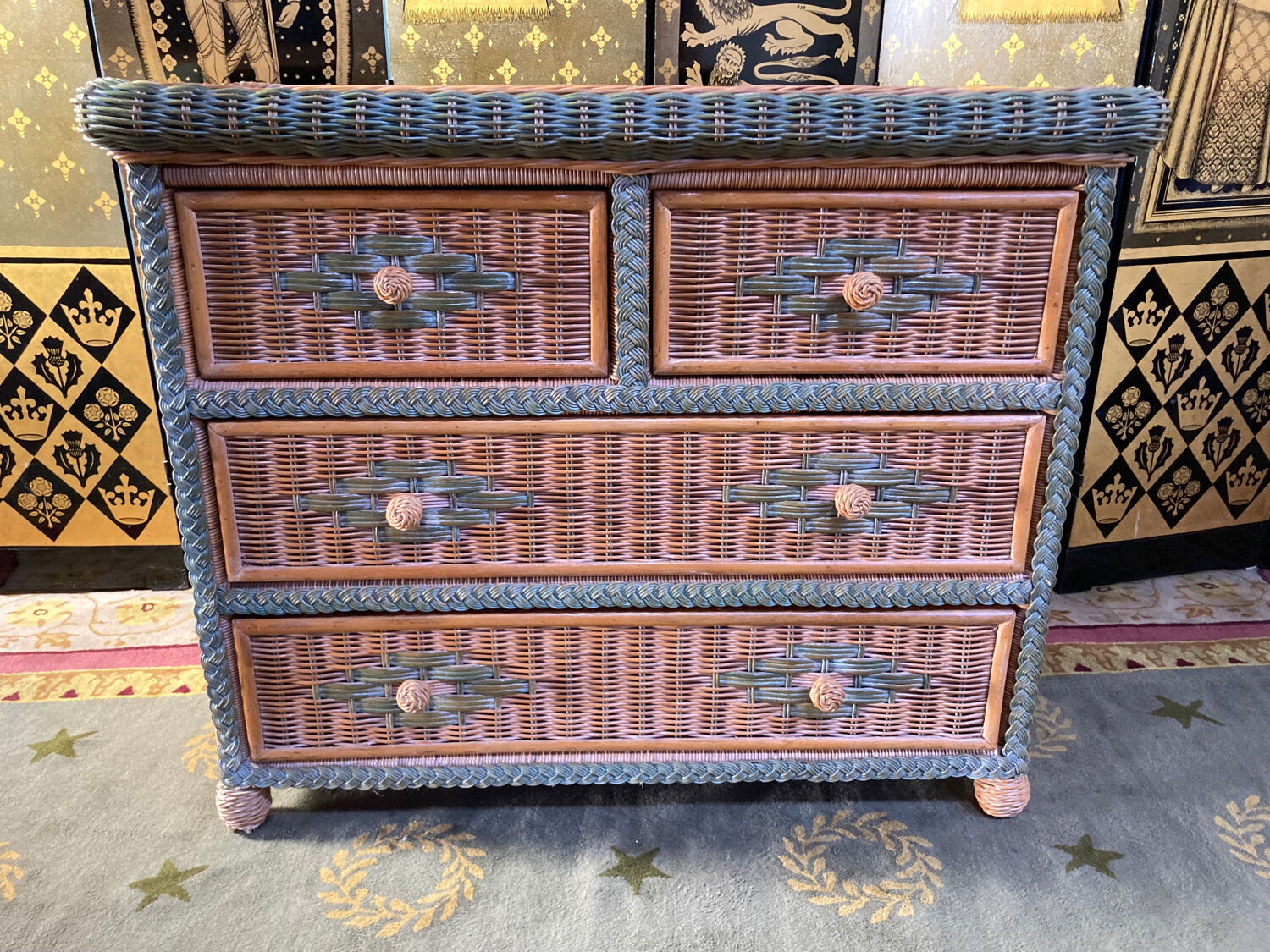 Rattan chest of drawers