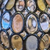 Vintage 1960s glass stained glass pendant light.