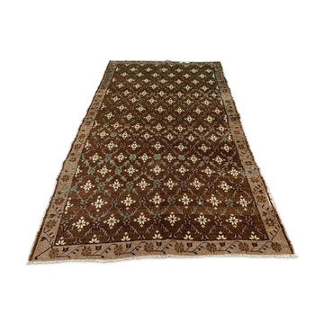 Vintage turkish rug 250x157 cm shabby distressed carpet large