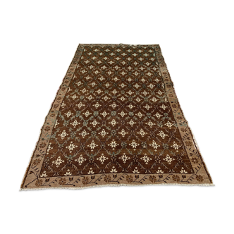 Vintage turkish rug 250x157 cm shabby distressed carpet large