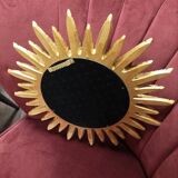 Miroir convexe gros cadre feuilles 39 cm