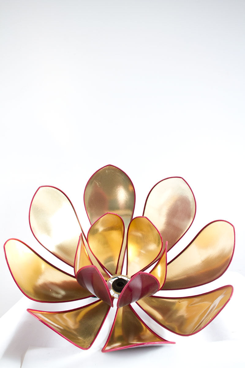 Large double corolla lotus hanging lamp