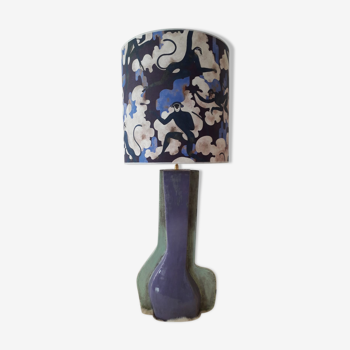 Ceramic foot-laying lamp and lampshade with colored patterns